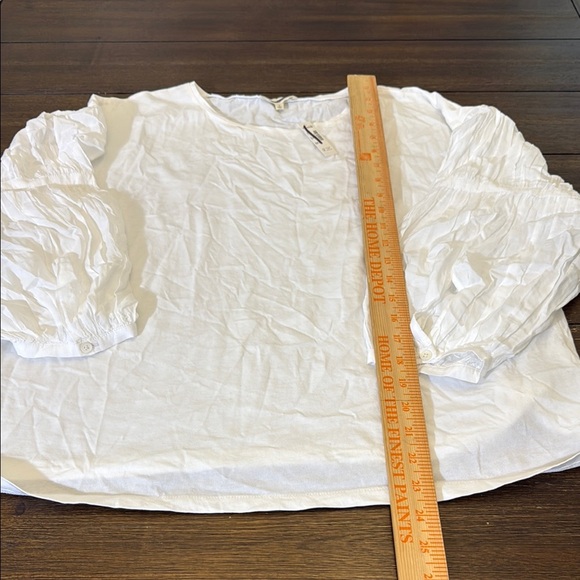 Madewell Puff-Sleeve Drop-Shoulder Knit Top Size L - Picture 9 of 13